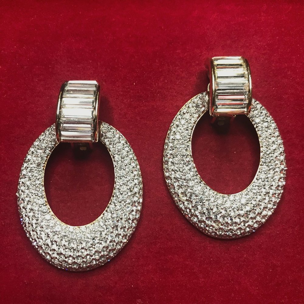 2" drop custom clip-on crystal earrings